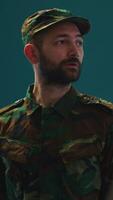 Vertical Government military hackers engaged in hybrid warfare strategies. Using sophisticated software and technology to secure information, prevent breaches and protect military operations. Camera A. video