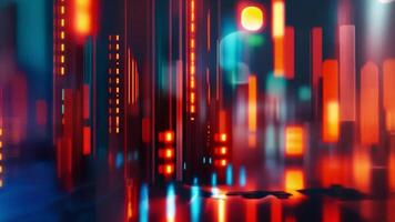 Abstract digital chart with red and blue elements in a high-tech interface video