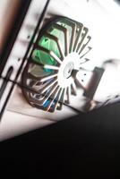 Computer Graphics Card with Cooling Fan and LED Lights photo