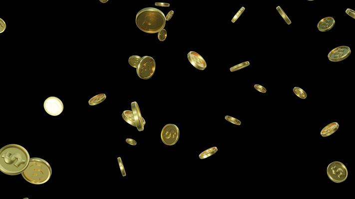 Gold Coin Rain Stock Video Footage for Free Download