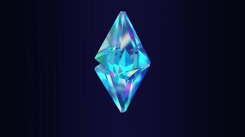Spinnen Logo von Äther Glas schimmert im anders Farben und sieht aus mögen ein Diamant auf ein dunkel Hintergrund. Konzept von Bergbau und Blockchain Technologie im Kryptowährung. cgi Bewegung Design video