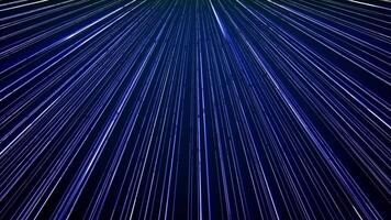 Seamless looped background with shiny blue lines and randomly moving signals. Futuristic animation with abstract technological structure and visible data flow with bright glow effect. VJ loop 4k 60fps video