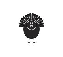 Turkey, bird icon. illustration, flat design. vector