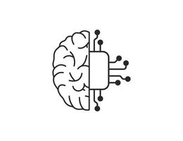 Ai, artificial intelligence, brain icon . illustration. vector