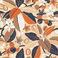 Abstract coffee pattern. Hand drawn illustrations. vector