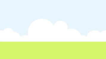 Green field with clouds seamless border vector