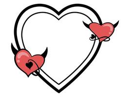Devil Heart Frame Outline Background vector