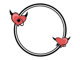 Devil Heart Frame Outline Background vector
