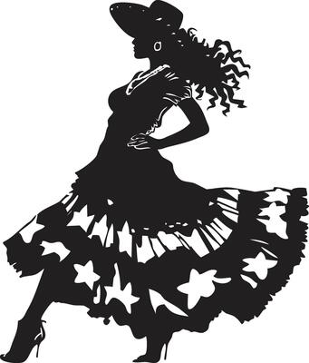 silhouette of National Hispanic Heritage Month on white background