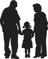silhouette of Grandparent's Day on white background vector