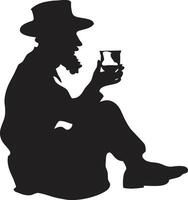 silhouette of Yom Kippur on white background vector