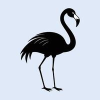 Flamingo Silhouettes art, Flamingo bird black Silhouette Clipart. Silhouette of a flying flamingo on white Background. Standing Flamingo bird outline ,good for graphic design resources. vector