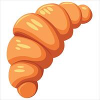 This image shows a single, freshly baked croissant isolated on a white background. This image is perfect for use in culinary blogs, food websites, or other visual materials related to breakfast vector
