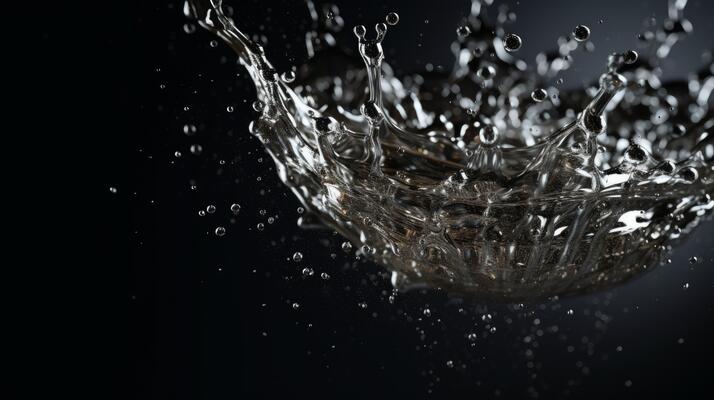 Splashes of water on a black background.