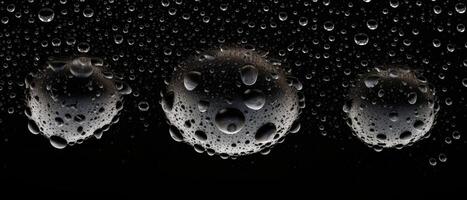 Splashes of water on a black background. photo