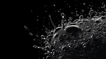 Splashes of water on a black background. photo