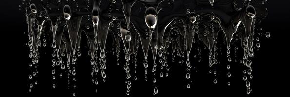 Splashes of water on a black background. photo