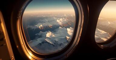 Breathtaking view from the airplane window. Great view. photo