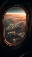 Breathtaking view from the airplane window. Great view. photo