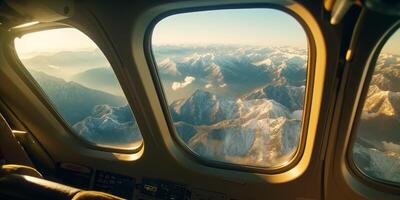 Breathtaking view from the airplane window. Great view. photo