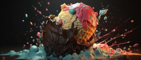 Appetizing ice cream. Aesthetically attractive ice cream. photo