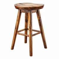 High wooden bar stool on transparent background png