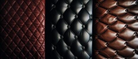 Close-up of textured leather material. photo
