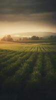 Agricultural landscape with breathtaking scenery and farm activities. . photo