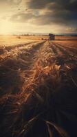 Agricultural landscape with breathtaking scenery and farm activities. . photo