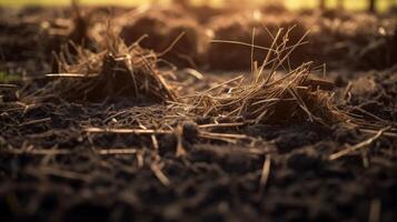Agricultural landscape with breathtaking scenery and farm activities. . photo