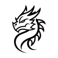 dragon logo or modern line icon. line art and icon design with bold outline. Black and white Pixel Perfect minimalistic symbol isolate white background. Creative logotype vector