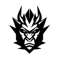 Dragon King logo or modern line icon. line art and icon design with bold outline. Black and white Pixel Perfect minimalistic symbol isolate white background. Creative logotype vector