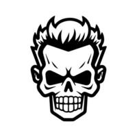 Skull logo or modern line icon. line art and icon design with bold outline. Black and white Pixel Perfect minimalistic symbol isolate white background. Creative logotype vector