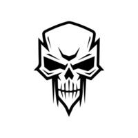 Skull logo or modern line icon. line art and icon design with bold outline. Black and white Pixel Perfect minimalistic symbol isolate white background. Creative logotype vector