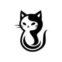 cat music logo or modern line icon. line art and icon design with bold outline. Black and white Pixel Perfect minimalistic symbol isolate white background. Creative logotype vector