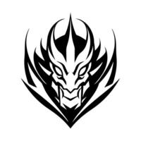 Dragon King logo or modern line icon. line art and icon design with bold outline. Black and white Pixel Perfect minimalistic symbol isolate white background. Creative logotype vector