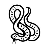 snake logo or modern line icon. line art and icon design with bold outline. Black and white Pixel Perfect minimalistic symbol isolate white background. Creative logotype vector