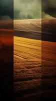 Agricultural landscape with breathtaking scenery and farm activities. . photo