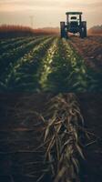 Agricultural landscape with breathtaking scenery and farm activities. . photo