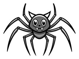 Cartoon creepy spider isolated on a white background. Concept of Halloween, arachnid, creepy creature, scary monster, colorful insect. Print, design element, illustration. vector