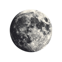 Cosmic Moon Element with Detailed Craters and Textures png