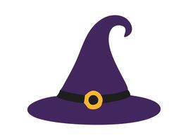 Witch hat isolated on a white background. Wizard hat. Concept of fantasy accessory, magical item, Halloween, minimalist style, enchantment symbol. Print, design element. vector
