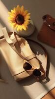 A stylish bag with a trend and an attractive background. . photo