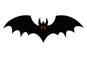 Black silhouette of a bat isolated on white background. Concept of Halloween symbol, wildlife, nocturnal creature, minimalist style, vampire bat. Print, icon, design element. vector