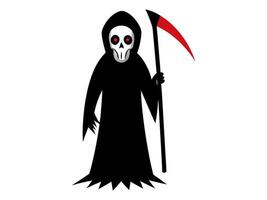 Grim Reaper isolated on a white background. Concept of death, spooky figure, minimalist style, Halloween. Print, digital art, illustration, design element vector