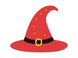 Witch hat isolated on a white background. Wizard hat. Concept of fantasy accessory, magical item, Halloween, minimalist style, enchantment symbol. Print, design element. vector