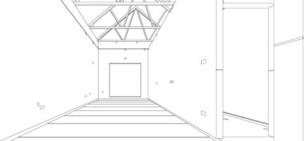 3D illustration of building structure vector