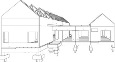 3D illustration of building structure vector
