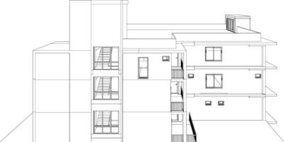 3D illustration of building project vector