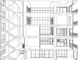 3D illustration of building project vector